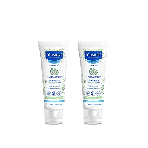 Mustela Hydra Bebe Face Cream Daily Baby Moisturizer with Natural Avocado - 40ml - Pack of 2