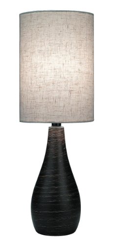 New Product Lite Source LS-2997 Table Lamp with Tan Linen Shades, Bronze Finish