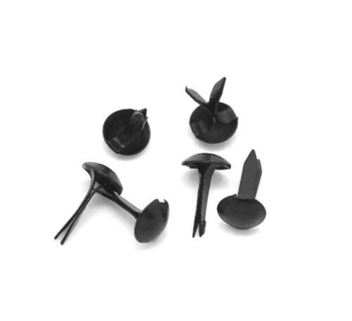 1000 x Black Pastel Round 9mm x 5mm Brads (Bradlets) for Card Making Scrapbooking Art, 1000 pcs