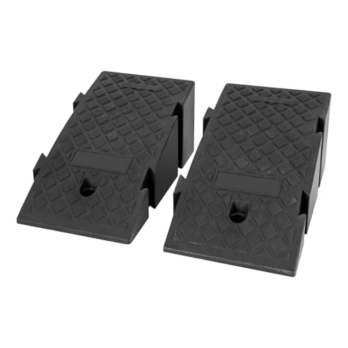 2 rampas de carga, rampas de taller de automóviles, rampas de carga para remolques, rampas de carga de plástico antideslizantes, placas de rampa adecuadas para la mayoría de los vehículos, 25 x 49 x