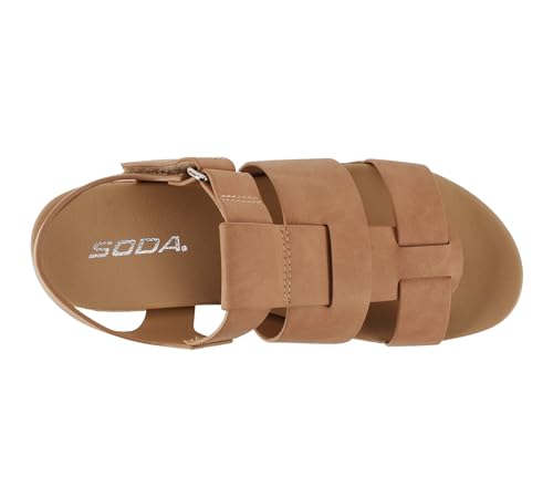 Image of Soda inchAmenda inch ~ Women Round Toe Fisherman Platform Low Heel Wedge Sandal with Adjustable Ankle Strap