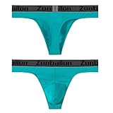 JINSHI Men's Bamboo Viscose Thong Sexy T-back Mens Underwear Low Rise Stretch Tagless Underwear Green M