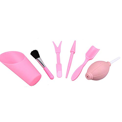 Ganquer Kit de Herramientas de jardinería 6 unids/Set Levantador Fertilizante Perforación Mini Plántulas DIY Planta Suculenta Miniatura Mano Bonsai Crecimiento Trasplante de siembra(Rosa)