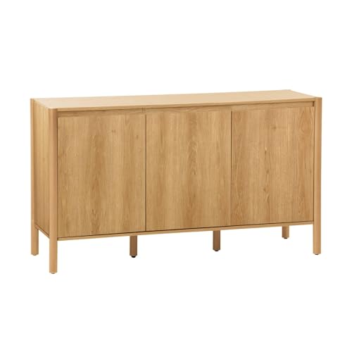 sweeek - Buffet décor Bois 3 Portes Naturel - 140 x 42 x 78.5 cm - Harmony