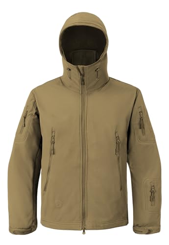 Image of Men's Softshell Jacket Fleece Windproof Waterproof Thermal Tactical Coat Outdoor Jacket Hiking Camping