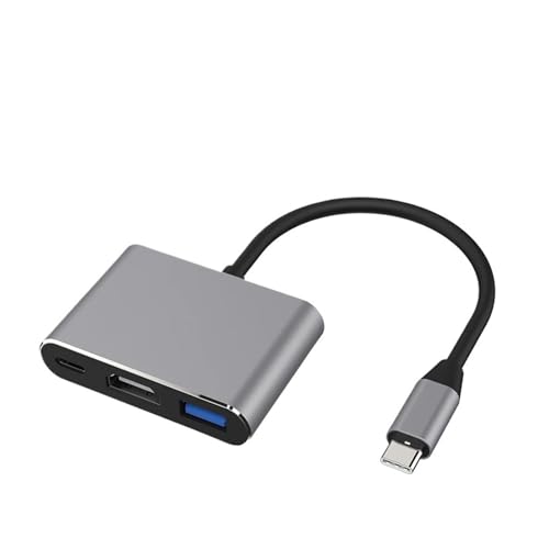 USB-CHDMIΉ3 in 1P[uRo[^[AUSB TY>pe C 4KA_v^[(Grey black cable)