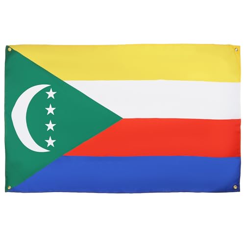 AZ FLAG Drapeau Comores 150x90 cm avec 4 oeillets, Pavillon Comorien pour balcon ou mur