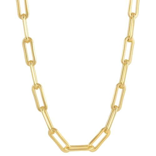 gorjana - Parker XL Necklace 20 inches - 18k Gold-Plated Brass Finish - Bold Statement Piece - Oversized Chain Link Design - Everyday Wear - Versatile Styling Options