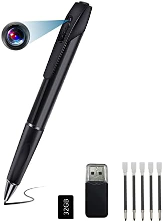 Spy Hidden Pen Camera, 1080P HD Mini Camera Hidden Pen Portable Pocket Spy Camera with Picture Taking and Video recording, Mini Nanny Cam for Home, Office, Class(Included 32GB SD Card)