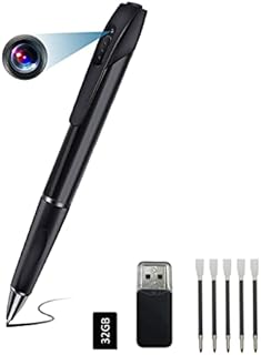 Spy Hidden Pen Camera, 1080P HD Mini Camera Hidden Pen Portable Pocket Spy Camera with Picture Taking and Video recording, Mini Nanny Cam for Home, Office, Class(Included 32GB SD Card)
