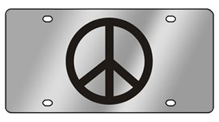 Eurosport Daytona- Compatible with -, Peace Sign Logo - Stainless Steel License Plate-
