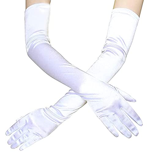 Gants Longs En Satin élégants - 53 Cm - Style Opéra Années 1920 - Pour Soirées, Mariages Et Spectacles