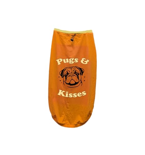 Image of Thunder Tails Premium Cotton Dog T-Shirt | Adjustable Neck | for Small Dogs | Orange | X Large | for Pug