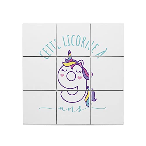Carreaux céramique décoratifs licorne 9 ans, le cadeau d'anniversaire parfait