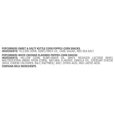 Popcorners Snacks Gluten Free Chips, 2 Flavor Variety Pack, 0.625oz Bags (8 Pack)