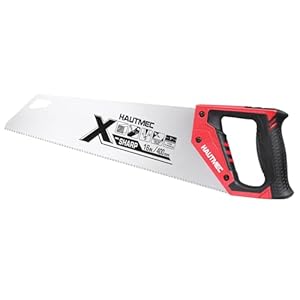 HAUTMEC 16 in. Universal X-Sharp Hand Saw – 11 TPI Fine Cuts Wood Saw – Professional Universal Saws for Wood, Laminate And Plastic – Ripcut And Crosscut Saw, HT0152-SA