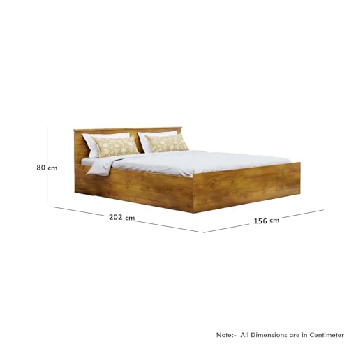 Image of Bniture Modern Queen Size Bed with Storage Box | Engineered Wood Bed Designer Headboard | Wooden Bed Queen Size Cot Double Bed with Storage for Bedroom 3 Year Warranty (Giant Wood)