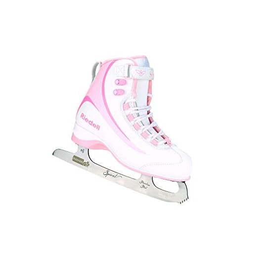 Riedell Soar Youth Ice Skates - Recreational Soft Beginner Figure Ice Skates | Pink | Size 13 JR