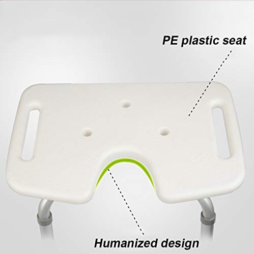 Tabouret de douche antidérapant réglable avec dossier et assise légère