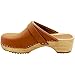 Bjork Maja Wood Open Back Leather Clogs (EU-40, Cognac)