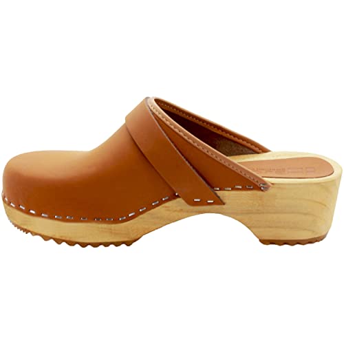 Image of Bjork Maja Wood Open Back Leather Clogs