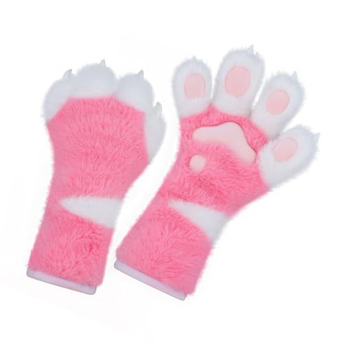 Gants patte de chat en peluche moufles renard cosplay et costume d'Halloween adulte enfant