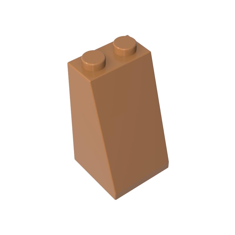 98560 Slope Brick 75ยฐ 2x2x3 Sloped Brick 50 Pieces GDS-1404 Compatible with Lego Building Blocks Color:Medium Nougat