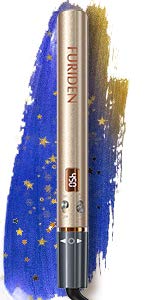 FURIDEN Hair Straightener and Curler 2 in 1, Flat Iron Curling Iron in One, Rounded Flat Iron for Curling, Titanium Flat Iron with Rotating Adjustable Temperature, LCD Display, 1 inch Floating Plate