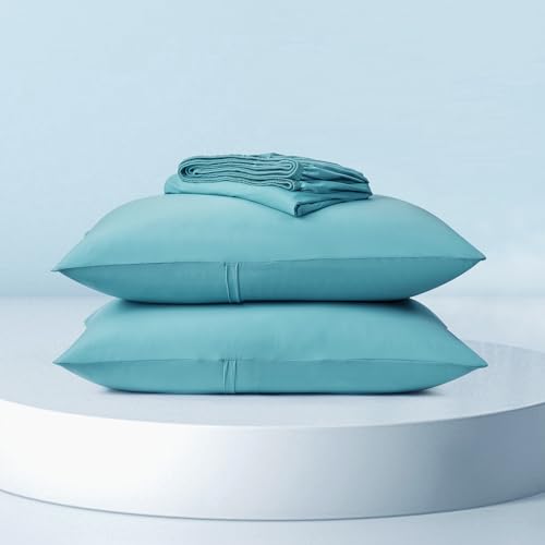 Dream Valley King Cooling Fitted Sheet Set 3-Pcs 15" Deep Pocket Dream Blue - image 7