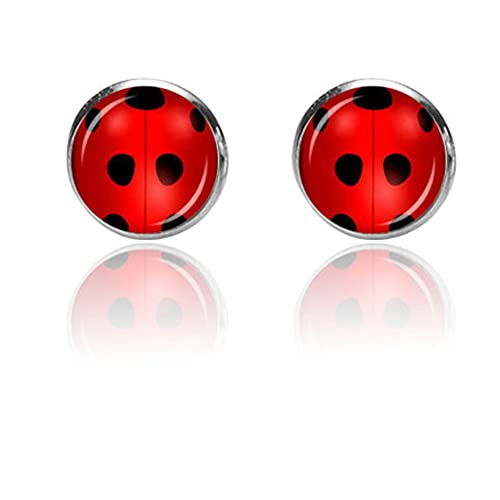 Fkojmh Cute Red Ladybug Set,Ladybug Bracelet,Ladybug Earrings,Ladybug Necklace Ladybird Jewellery (Ladybug Earrings) #TOP1