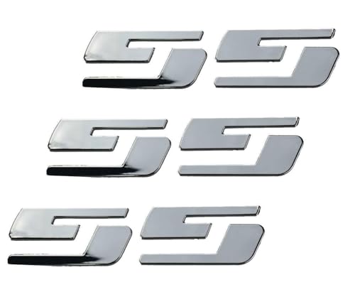 Image of 3Pcs SS Emblems Car Badge Nameplate 3D Logo Replacement for Silverado Sierra (Chrome)