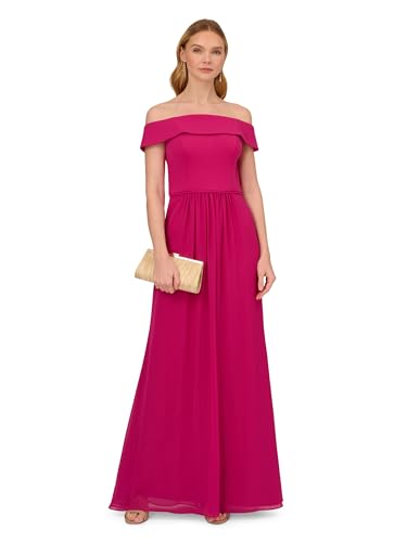 Image of Adrianna Papell Womens Crepe Chiffon Gown