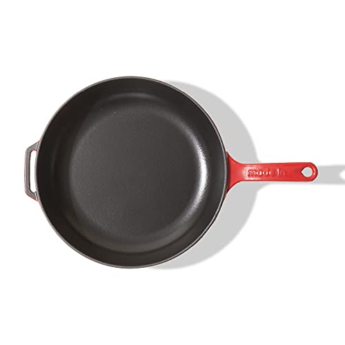 Made In Cookware - Enameled Cast Iron Skillet - Red - Exceptional Heat Retention & Durability - Professional Cookware France - Induction Compatible #TOP29