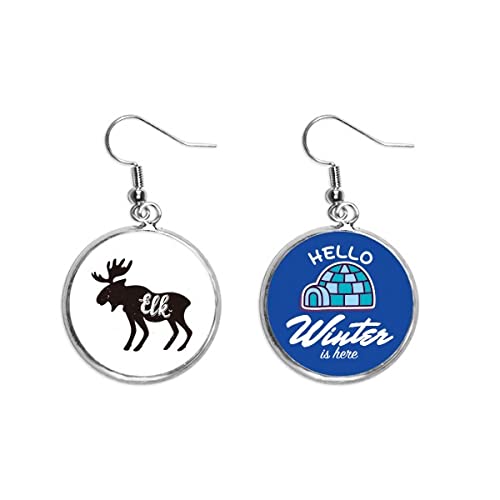 Pendientes de alce para looks de invierno con colgante estilo hielo elegante