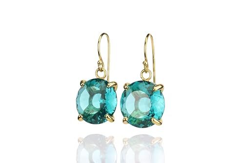 Boucles d'oreilles tourmaline bleue : cadeau pierre de naissance octobre