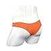 JEsilunmaMY Mens Ice Silk Underwear Low Waist Open Pouch Sexy Panties Thong Transparent Breathable Underpants Swimsuit (Orange,One Size)