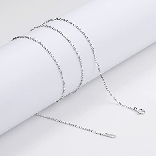 Gacimy Sterling Silver Chain Necklace For Women, 1.3Mm Thin 925 Sterling Silver Cable Chain For Women Girls, 18" Length With 2" Extension Chains #TOP5