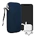 Produktbild kwmobile Handytasche für Smartphones L - 6,5" - Neopren Handy Hülle Marineblau - Handy Tasche 16,5 x 8,9 cm Innenmaße