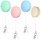 4pcs Macaron Screen Cleaner Set：Macaron Phone Cleaning Wipes，Mobile Phone Screen Cleaner - Soft Brush and Wipe for Telephone, Tablets, and Eyeglasses, Cute Lanyard Design for Easy Carrying