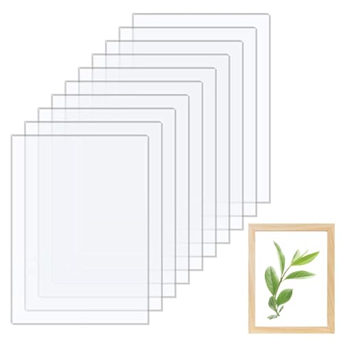 10 pièces Plaque Acrylique Transparente,17.78 x 12.7cm Plaque de Plexiglas Transparent,Feuilles Acryliques Transparentes Plexiglas Acrylique Rectangulaire pour Cadre Photo, DIY Projets, Peintures