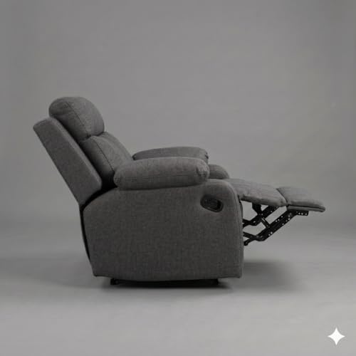 Image of Amazon Brand - Solimo Elira | Single Seater Sofa Recliner | Manual Recliner (Velvet Grey)