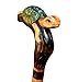 Wooden Turtle Head Engraved Carved Cane - Premium Wood Carved Walking Stick Cane with Ergonomic Palm Grip Handle - 36