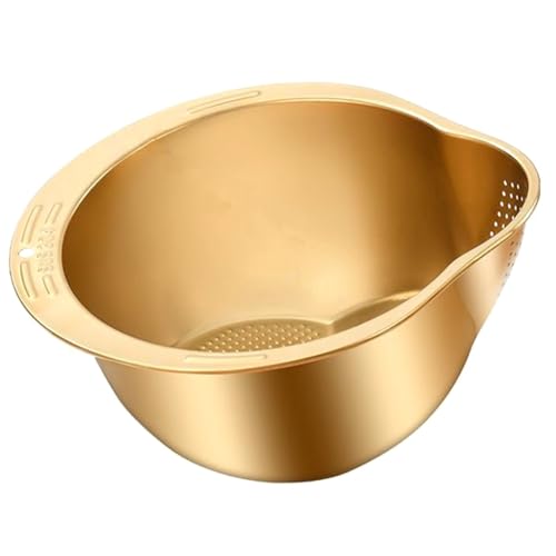 Xbsduih Barreño multiusos para lavar, cuenco para lavar, colador de metal, colador para acero inoxidable, herramienta de cocina fácil de usar.