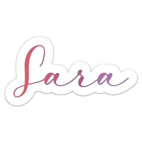 Elegant Sara Name Sticker - Waterproof Vinyl Decal for Car Bumper, Laptop, Water Bottle, Wall, and Window, Size - 5'' Longer Side