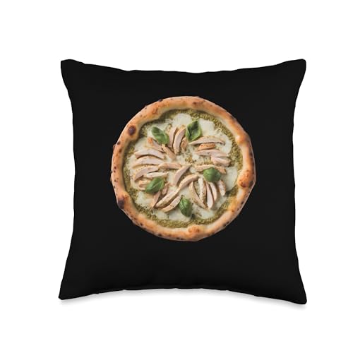 Pesto Chicken Pizza Throw Pillow
