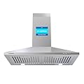 AURAKICH Range Hood 30 inch, 450CFM Wall Mount Kitchen Hood in Stainless Steel, TRUE-COLOR 5500K LEDs, Baffle Filters, Ducted/Ductless Convertible (Charcoal Included)