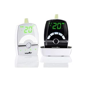 Babymoov Premium Care Babyfoon met Twee Zenders en Nachtlichtfunctie, Model A014201, Kleur Wit/Zwart, Bereik 1400 m, Frequentie 865 MHz