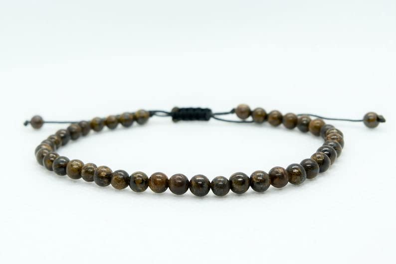 Bracelet en perles bronzite 4mm pour lithothérapie et harmonie - 3