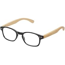SAV Eyewear Select-A-Vision Bamboo Eco Friendly Round Reading Glasses 2550 Black, 3.00