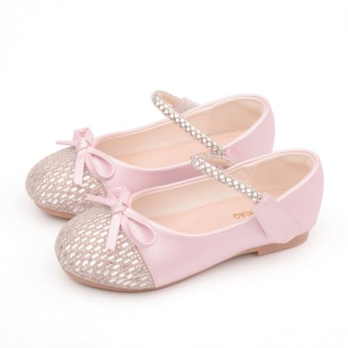 Girls' Glitter Mary Jane Ballerina Ballet Flats School Uniform Shoe Wedding Party Princess Dress Shoes for Toddler/Litle Kid3